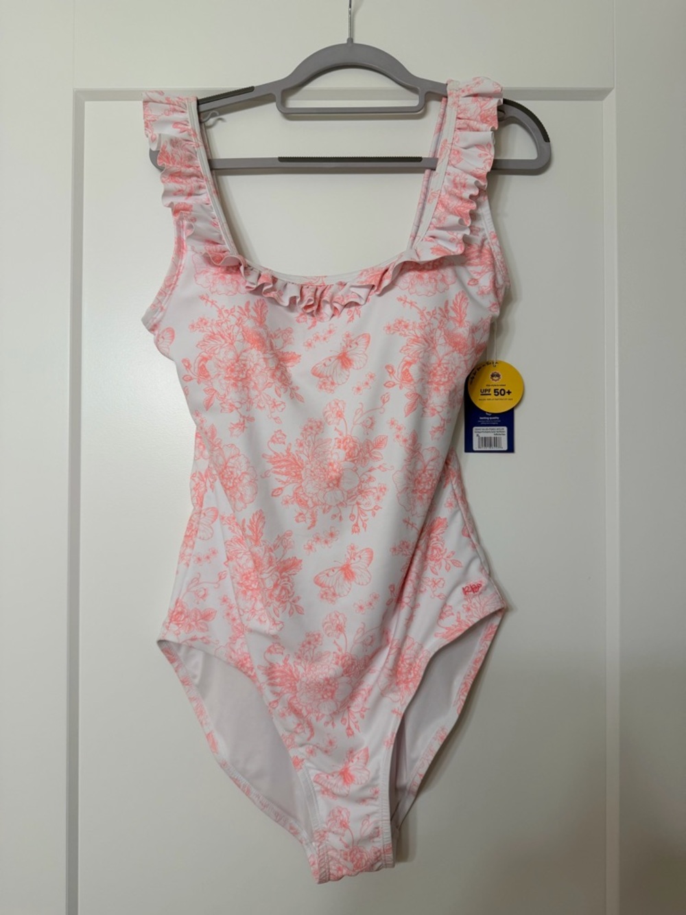 Ruffle Butts Bubblegum Pink Butterfly Garden Toile One Piece